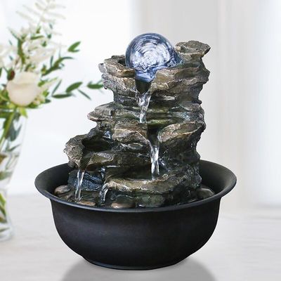 LEDが付いているガラス玉のPolyresinの家の室内装飾の居間水噴水と屋内石山 サプライヤー