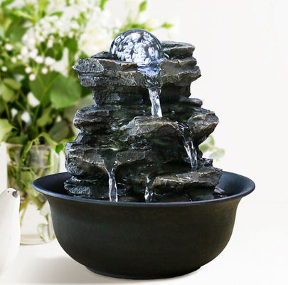LEDが付いているガラス玉のPolyresinの家の室内装飾の居間水噴水と屋内石山 サプライヤー